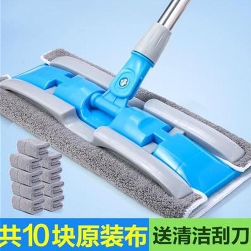家用免洗懒人旋转平板q拖把大号刮板加大推干托把商场平底拆洗加