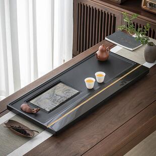 天然乌石茶盘整块家玄云包邮用中客金厅轻式奢现代奢大石茶海送礼