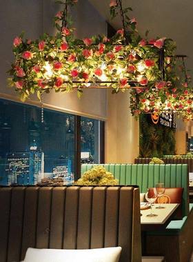 家胡桃创吊灯美式工业风厂铁艺吧台58312植小鸟物意个性复古餐厅