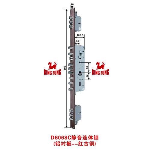 锁0体6068全不锈钢D6068C连静音双双活快40*80电指纹密码大门锁子