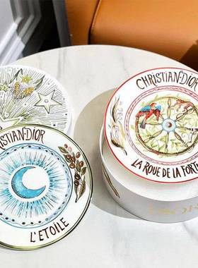 迪列家创陶瓷牛排LMA盘子套装组合用手绘风西餐意盘家星星系盘子