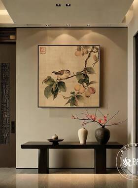 宋美学玄关装xw941968饰氏画中术式花鸟图复古画斗柜挂艺感走廊过