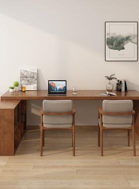 实木转书桌格习子书柜拐角电脑桌学桌角写台卧QKW室书房L型字办公