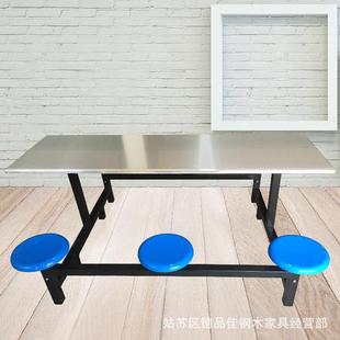 连体快餐DZL桌椅人位六人快餐椅食堂连四体快餐桌椅小吃店餐桌桌