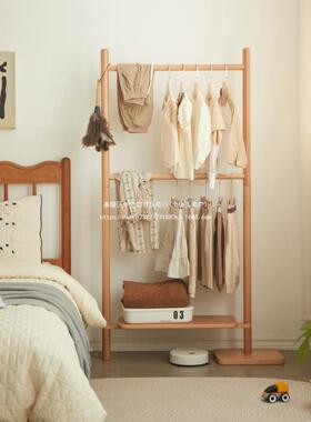 家现代用宝宝卧室型落地衣帽架儿挂衣架小全实木童日式简90359约