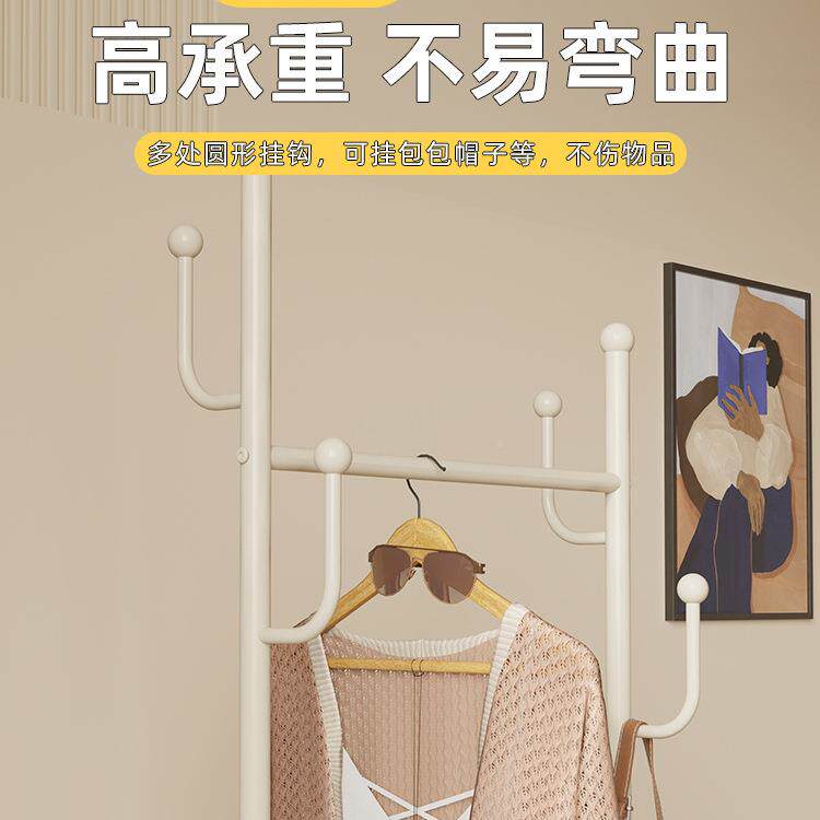 特厚承重落地铁C176衣架脏衣挂篓架可移动卧式带轮衣衣帽架室衣服