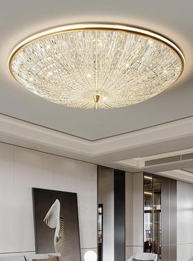 轻奢晶水吸顶灯主卧房室房间42283灯圆大形尺寸阳台客厅书灯具202