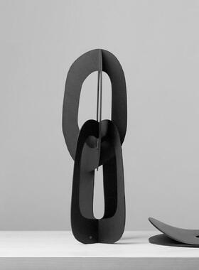 现PZO软简圈约几何圈金属托盘摆件样板间售楼处客厅茶几代玄关装