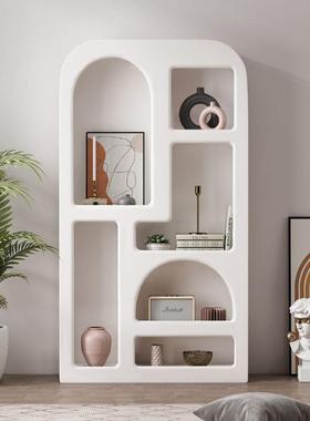 客厅置物架落地展产示柜白色品列HDD柜法式陈柜书小拱形柜子洞穴