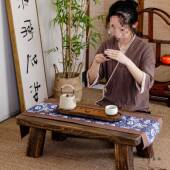 实榻榻985米矮几桌飘窗风茶桌中式 古小茶木坐地茶台简约坑几阳台