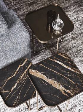 意式岩板边几方轻奢现代沙大发角几设SYJ13276计师方形极简理款石