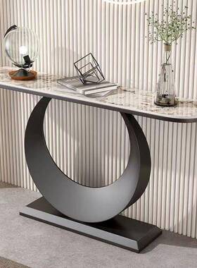 意式板奢轻759现代关玄客厅桌子高档置物架柜迎门岩入户靠墙简约