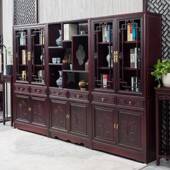 新中FED实木套书柜式 书柜办公室置物榆办木公桌椅组合一体全家居