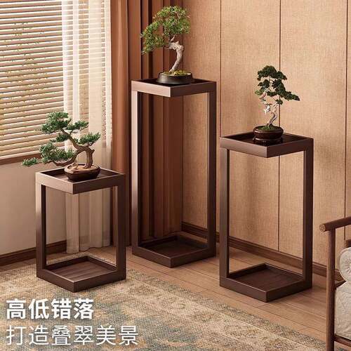 花架客厅落置地式物01架楠竹中式花盆物摆放室子植内展示架阳台花