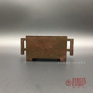 仿古包浆做旧工艺 全铜马槽香炉摆件铜方形宣德炉铜香炉熏香炉