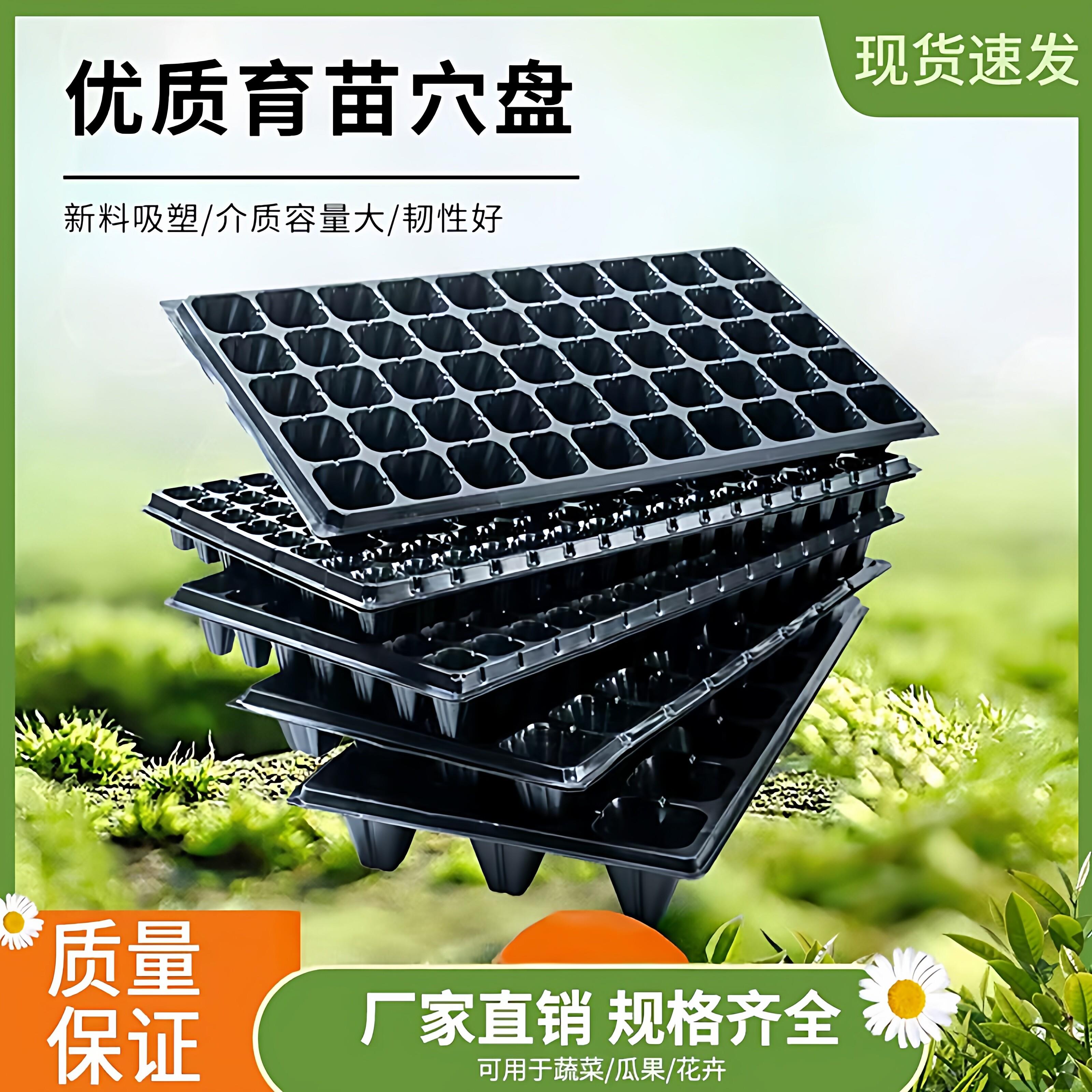 黑色育苗穴盘 蔬菜苗盘 加厚 林木穴盘育苗盘 一次性育苗盘