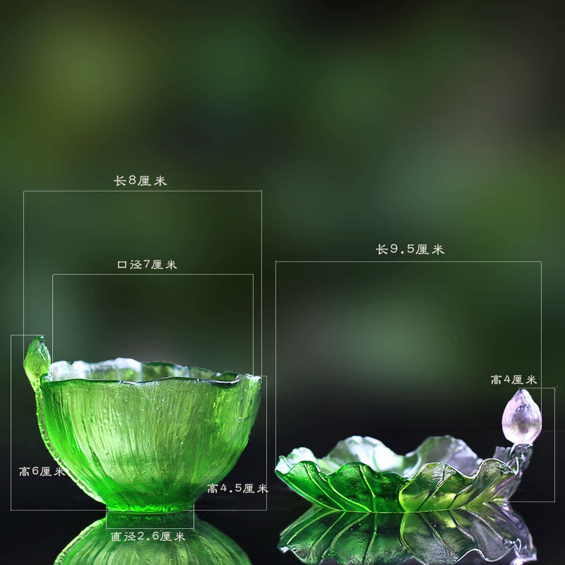 古法圣莲琉璃杯主人杯q品茗杯居家客厅茶室桌面摆放会客喝茶茶具图片