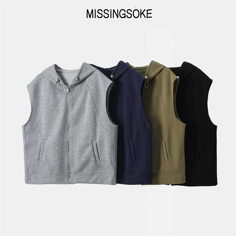 连帽卫衣马甲女款2024新款春季学院风外套马夹背心针织2816