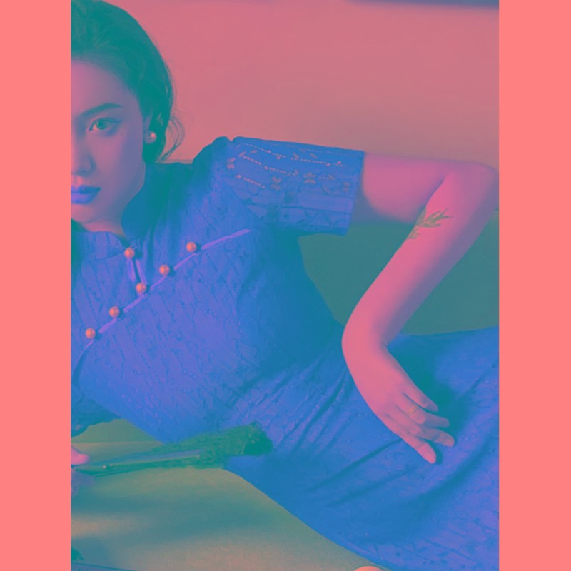 麓津自制《牡丹花开》短袖敬酒服礼服改良旗袍少女连衣裙2021新款