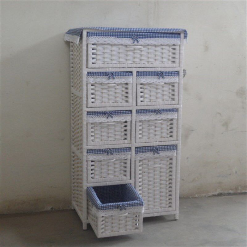 藤编实木简易衣柜田园儿童抽屉z柜收纳柜宝宝婴儿小孩整理储物柜