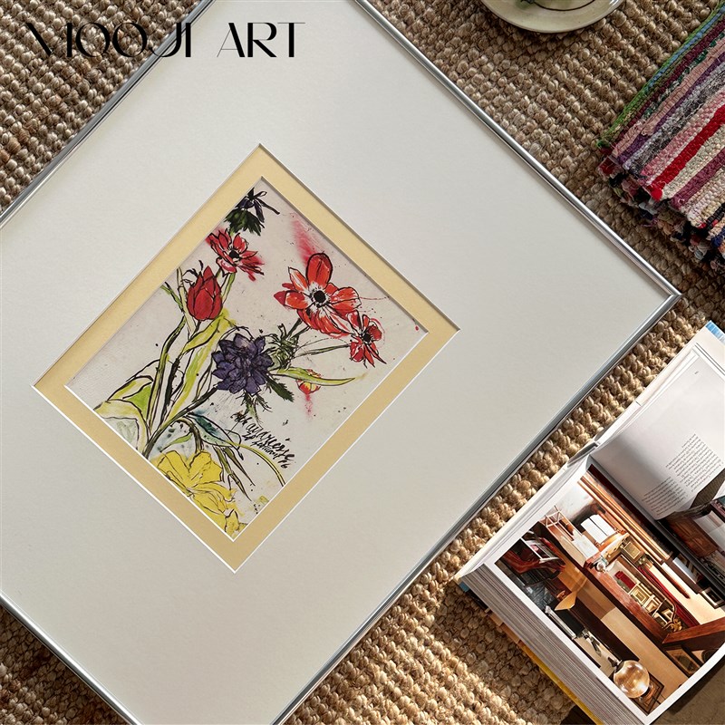 花的乐章】木吉中古艺r术客厅背景墙装饰画卧室床头挂画玄关壁画