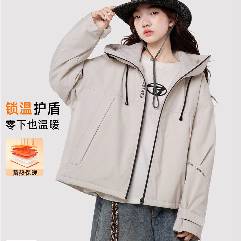 女童秋冬夹棉外套2025新款女大童加厚今年流行爆款冬装初中生女孩
