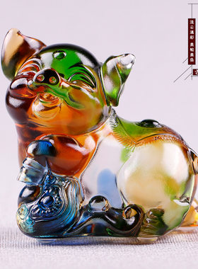 十二生肖琉璃猪创意摆件个性创意生日商务礼品定制送客户刻字祝福
