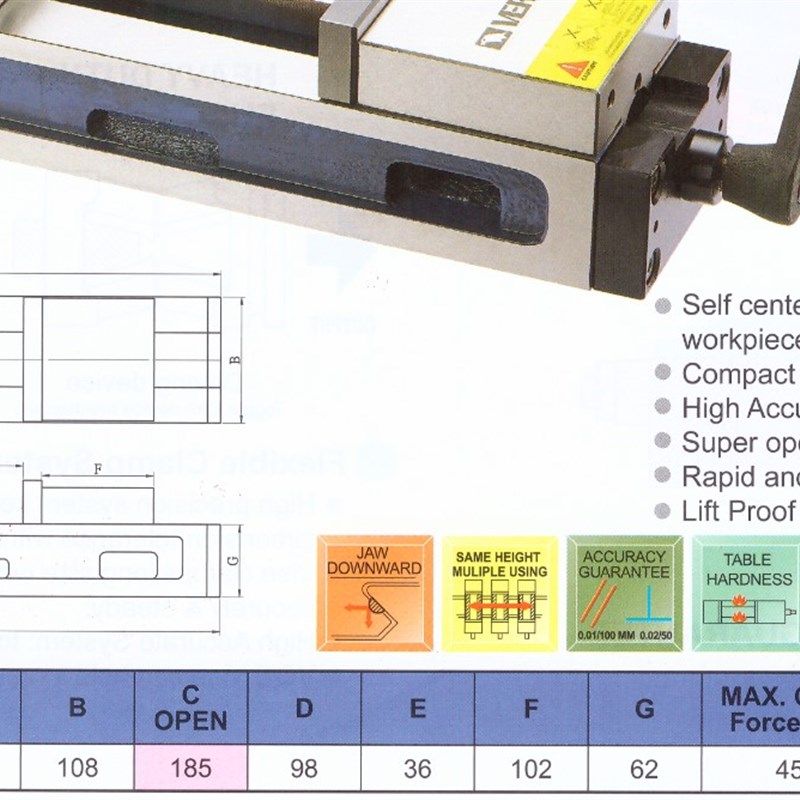 原台湾鹰牌 自定心虎钳 双头角固求心虎钳 铣床精密平口钳 VCV-44