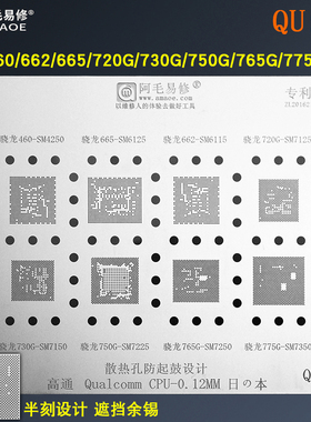 阿毛易修SM4250/SM6125/6115/7125/SM7150/7225/CPU植锡网QU7钢网