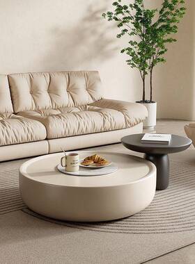 轻奢奶组油风家型用几小户DFk2efxr简约现代圆实木形合边几可移动