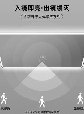卫生间10002浴室镜厕发子挂墙洗手间le带d灯防雾智能镜子触摸屏所