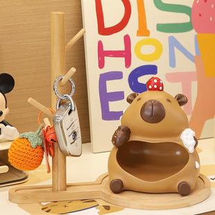 爱卡通玄卡皮巴拉入户6611门放桌钥匙收纳关面摆件可家居儿童房装
