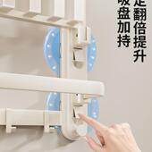 奶油吸盘式 毛免巾架卫生风间打孔浴室架厕所浴巾置物F996HH5S收纳