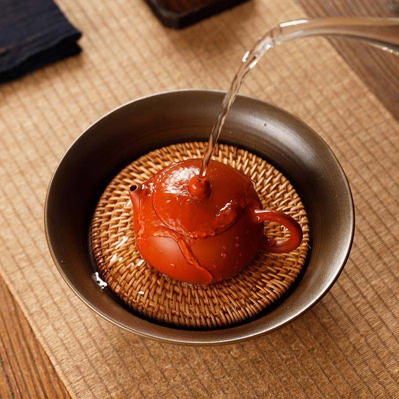 xyt藤壶粗陶壶承干泡台砂壶F76STJ7T紫养壶储水式茶壶底编座壶垫