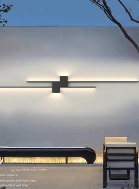 户外防水墙19774壁灯极简长创条洗墙背灯意太能庭院景观灯客厅景