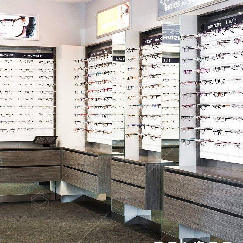 LIY简柜约木质镜眼镜展示柜商用多铁艺墨悬挂架近视眼镜展层中岛