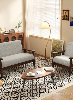 小户型客版17373厅区简易双人沙发经济型房间窄两人位以休息寓小