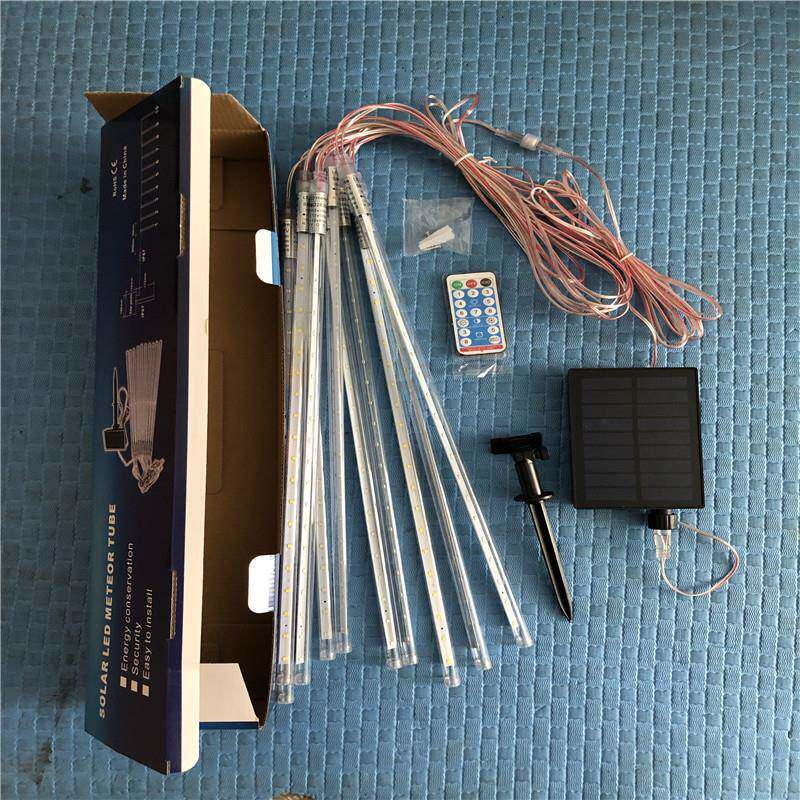 长续航高ZVL品太阳能流质星雨节日彩灯圣诞超灯户外防水装饰灯管