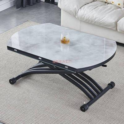 家用升降茶几可移动DCP折叠多体功能形一式餐桌厅两用小户型圆客