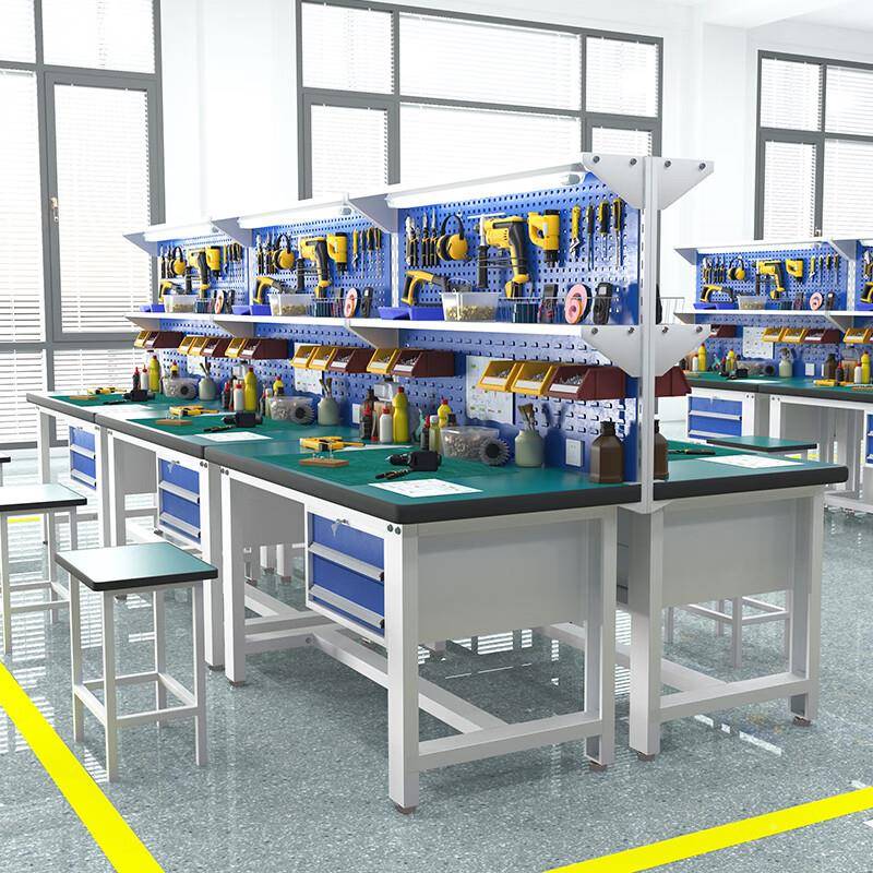 防电实工GZT001作台车间流水线电工钳静工台带抽屉重型汽修验作检