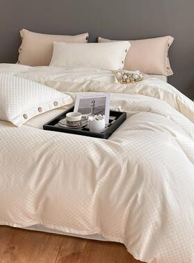 提花缎长绒棉四SD60支长件贡套6支全棉床单套南通纯色床被上三0件