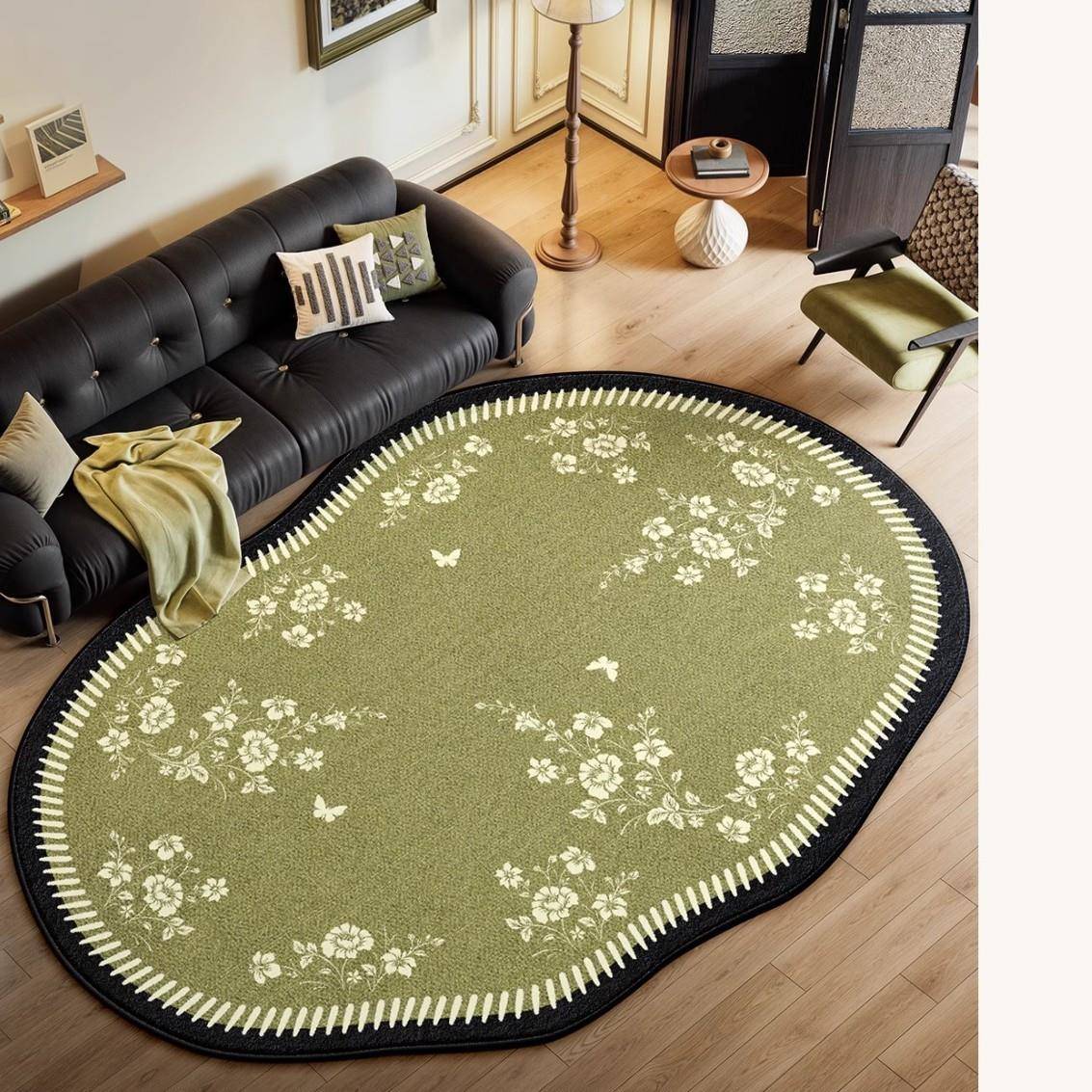 分销绿色污地客厅新款异形免防洗可擦卧室中古毯防水复古沙发ISN