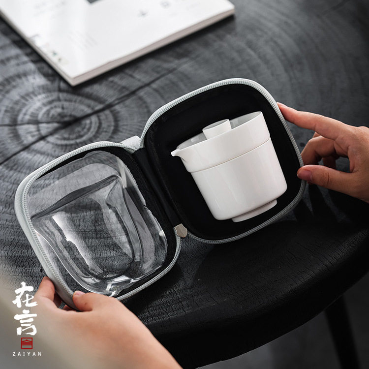 在言伴己德化羊脂玉白瓷快客杯