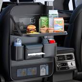 车载袋垃圾桶纸582盒汽车座巾椅后背收纳折叠小桌板可后排置物架