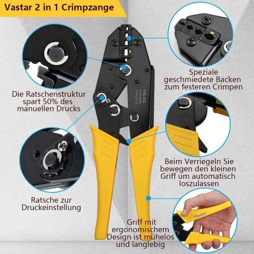 ZIF五金具9棘轮式压线寸钳冷压缘钳绝工缘端子预绝端子压接钳