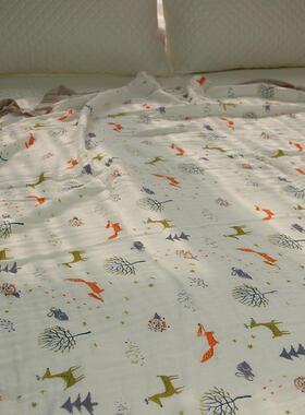 盖软亲肤竹纤维单毯人水洗竹棉纱布儿童成RGQ人四层薄毯毛糯巾被