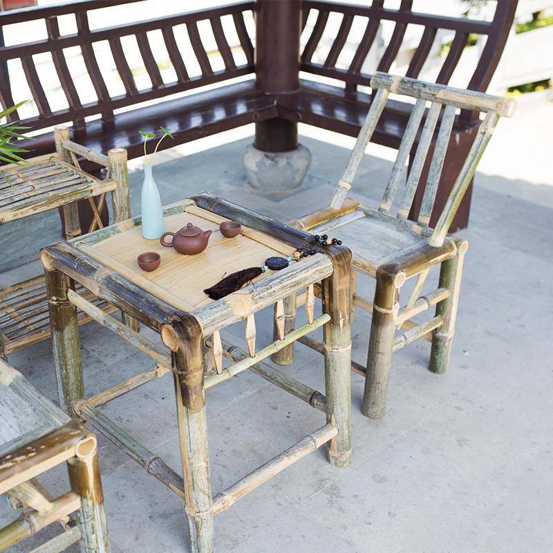 竹无品牌/椅子背椅老式手工靠竹家用藤椅餐老人儿童单人休闲户外