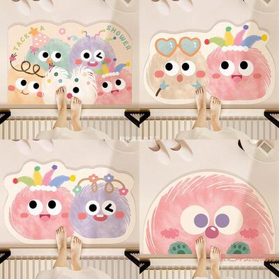 卡通CD4P8bRx浴室水地垫吸趣味卫脚生间门口硅藻泥防滑垫家用厕速