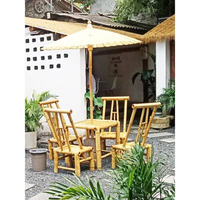 竹子靠背椅家用竹凳围炉VKC茶宿罐罐煮茶老式椅竹餐椅儿民童拍摄