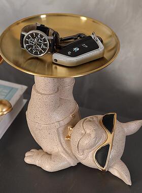 斗犬家动物居装饰配件餐桌饰品582储物托盘狗模客型雕像雕塑厅装